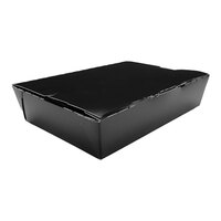 Southern Champion ChampPak Classic 7 3/4" x 5 1/2" x 1 7/8" Black Microwaveable Folded Paper #2 Take-Out Container - 200/Case