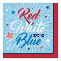 Creative Converting Patriotic Party 12 7/8" x 12 7/8" Square 2-Ply 1/4 Fold Paper Luncheon Napkin - 192/Case