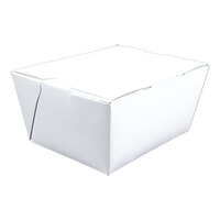 Southern Champion ChampPak Classic 4 3/8" x 3 1/2" x 2 1/2" White Microwaveable Folded Paper #1 Take-Out Container - 450/Case