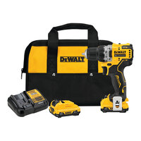 DeWalt XTREME 12V MAX 3/8" 2-Speed Cordless Brushless Drill / Driver Set with 1 Rechargeable 2.0 Ah Lithium-Ion Battery, 1 Charger, and Storage Bag DCD701F2