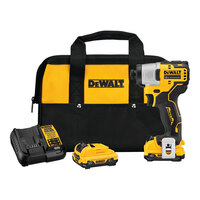 DeWalt XTREME 12V MAX 1/4" 3-Speed Cordless Brushless Drill / Driver Set with 2 Rechargeable 2.0 Ah Lithium-Ion Batteries, 1 Charger, and Storage Bag DCF801F2