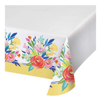 Creative Converting 54" x 96" Fragrant Floral Paper Tablecloth - 12/Case