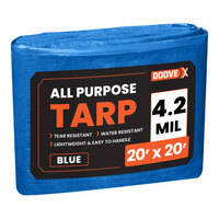 Doovex 20' x 20' Blue Multipurpose Weatherproof 4.2 Mil Polyethylene Tarp DVX-T5BL2020