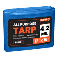 Doovex 12' x 16' Blue Multipurpose Weatherproof 4.2 Mil Polyethylene Tarp DVX-T5BL1216