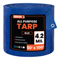Doovex 50' x 100' Blue Multipurpose Weatherproof 4.2 Mil Polyethylene Tarp DVX-T5BL50100