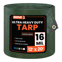 Doovex 12' x 20' Green Ultra Heavy-Duty Weatherproof 16 Mil Polyethylene Tarp DVX-T16HG1220