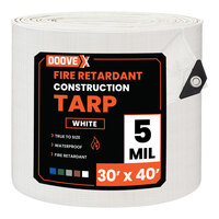 Doovex 30' x 40' White Fire-Retardant Weatherproof 5 Mil Polyethylene Tarp DVX-T5WH3040