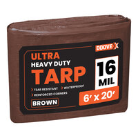 Doovex 6' x 20' Brown Ultra Heavy-Duty Weatherproof 16 Mil Polyethylene Tarp DVX-T16BR620