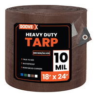 Doovex 18' x 24' Brown / Silver Heavy-Duty Weatherproof 10 Mil Polyethylene Tarp DVX-T10BS1824