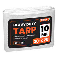 Doovex 20' x 25' White Heavy-Duty Weatherproof 10 Mil Polyethylene Tarp DVX-T10WH2025