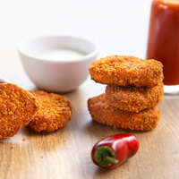 Rebellyous Vegan Plant-Based K-12 Eligible Spicy Kickin' Chicken Nuggets 5 lb. - 2/Case