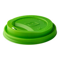 Eco-Products Veridian Eco-Lid 8 oz. Green PLA Plastic Compostable Paper Hot Cup Sip Lid - 800/Case