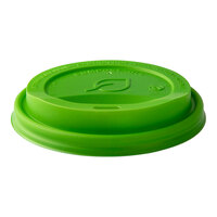 Eco-Products Veridian Eco-Lid 10-20 oz. Green PLA Plastic Compostable Paper Hot Cup Sip Lid - 800/Case