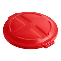 Lavex 32 Gallon Red Round Dome Trash Can Lid