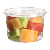 Eco-Products 16 oz. Compostable Round Clear PLA Plastic Deli Container - 500/Case