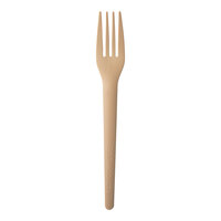 Eco-Products Veridian Plantware 7" Compostable Beige CPLA Plastic Dinner Fork - 1,000/Case