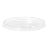Eco-Products Compostable Round Clear PLA Plastic Flat Lid for 8-16 oz. Deli Containers - 500/Case