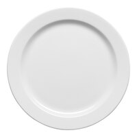 Ariane Prime 10 5/8" Warm White Round Medium Rim Flat Porcelain Banquet Plate - 12/Case