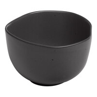 Ariane Earth 7.44 oz. Charcoal Gray Dots Porcelain Bowl - 12/Case