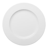 Ariane Prime 12 3/16" Warm White Round Wide Rim Flat Porcelain Plate - 6/Case