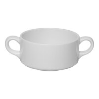 Ariane Prime 10.14 oz. Warm White Porcelain Soup Bowl with Handles - 8/Case
