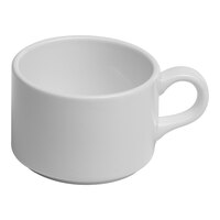 Ariane Prime 7.78 oz. Warm White Stackable Porcelain Tea Cup - 12/Case