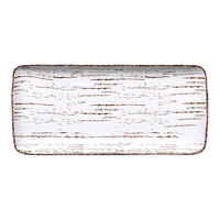 Ariane Tornado 14 3/8" x 7" Matte White Rectangular Porcelain Plate - 6/Case