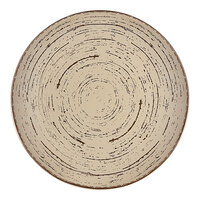 Ariane Tornado 8 1/4" Sand Dollar Round Rimless Coupe Porcelain Plate - 12/Case