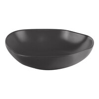 Ariane Earth 17.25 oz. Charcoal Gray Dots Porcelain Bowl - 6/Case