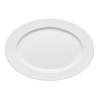 Ariane Prime 11" x 7 11/16" Warm White Oval Wide Rim Porcelain Platter - 12/Case