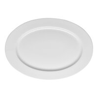 Ariane Prime 15" x 10 7/16" Warm White Oval Wide Rim Porcelain Platter - 6/Case