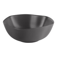 Ariane Earth 14.5 oz. Charcoal Gray Dots Porcelain Bowl - 8/Case