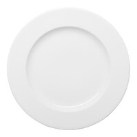 Ariane Prime 11 7/16" Warm White Round Wide Rim Flat Porcelain Plate - 6/Case