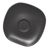 Ariane Earth 5 1/8" Charcoal Gray Dots Porcelain Saucer - 12/Case
