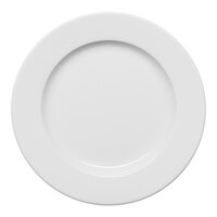 Ariane Prime 7 1/2" Warm White Round Wide Rim Flat Porcelain Plate - 12/Case