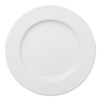 Ariane Prime 10 5/8" Warm White Round Wide Rim Flat Porcelain Plate - 12/Case