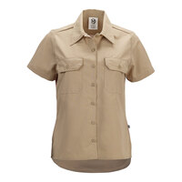 Mercer Culinary Metro Edge Women's Khaki Short Sleeve Brewer / Work Shirt - XXS