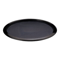 Service Ideas Metallic Elements 16" Black Onyx Round Serving Tray with Removable Non-Slip Insert TR1614RIBX - 12/Case