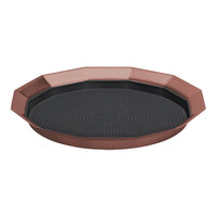 Service Ideas Metallic Elements 11" Rose Gold 12-Sided Serving Tray with Removable Non-Slip Insert TRPN119RIBSRG - 12/Case