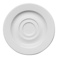 Ariane Orba 5 1/8" White Round Embossed Wide Rim Porcelain Espresso Cup Saucer - 12/Case
