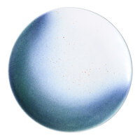 Ariane Lir 9 7/16" Blue and White Ombre Slanted Porcelain Flat Coupe Plate - 12/Case