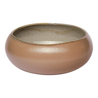 Ariane Mohenjo Daro 13.5 oz. Gold and Brown Organic Round Porcelain Bowl - 12/Case