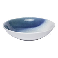 Ariane Lir 8 1/4" Blue and White Ombre Round Porcelain Deep Coupe Plate - 6/Case