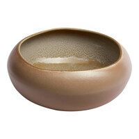Ariane Mohenjo Daro 67.63 oz. Gold and Brown Organic Round Porcelain Bowl - 2/Case