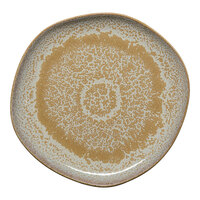 Ariane Mohenjo Daro 6 5/16" Gold and Brown Irregular Round Porcelain Flat Plate - 12/Case