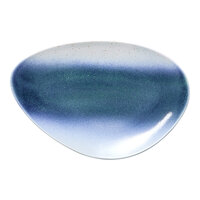 Ariane Lir 14 9/16" x 9 13/16" Blue and White Ombre Triangular Porcelain Coupe Plate - 6/Case