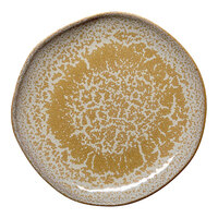 Ariane Mohenjo Daro 8 1/4" Gold and Brown Irregular Round Porcelain Flat Plate - 12/Case