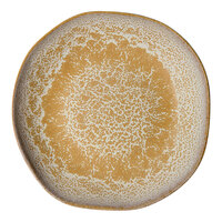 Ariane Mohenjo Daro 9" Gold and Brown Irregular Round Porcelain Deep Plate - 6/Case