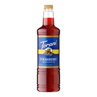 Torani Sugar-Free Strawberry Flavoring / Fruit Syrup Plastic Bottle 1 Liter