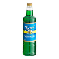 Torani Sugar-Free Green Apple Flavoring / Fruit Syrup Plastic Bottle 1 Liter - 6/Case